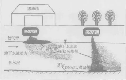 土壤和地下水中DNAPL的運(yùn)移